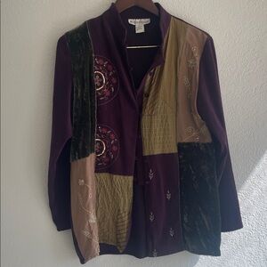 Dressbarn patchwork Purple lightweight Jacket